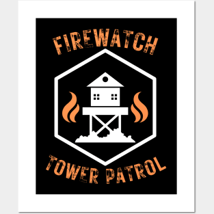 Fire Watch Tower Patrol at the Mountain Posters and Art